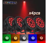 SHEHDS-Éclairage LED pio UV en Alliage d'Aluminium, Équipement de Scène DJ Chang, Décoration de Noël, 18x12W RGBW/18x18W RGBWA + 4 Pièces 4pcs 18x12W