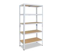 shelfplaza® 180x110x45cm Home Étagère Charge Lourde Blanc/Etagere Metallique 5 Niveaux / 175kg capacité Charge/Etagere en Metal, étagères de Rangement & Etagere Rangement Garage Acier