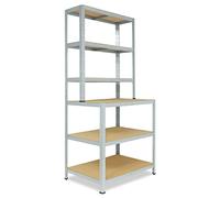 shelfplaza® 190x80x60cm Home étagère Rangement établi galvanisé / 145kg capacité Charge/Etagere Atelier Charge Lourde avec 6 Niveaux/Table Etagere Metallique comme Etagere Rangement Garage