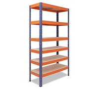shelfplaza® 230x120x50cm Pro Étagère Charge Lourde Bleu-Orange/Etagere Metal 6 Plateaux/capacité d' étagere métallique 166kg / Meuble Etagere Rangement Garage/etageres Rangement Atelier