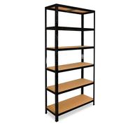shelfplaza BLACK 180x60x50 cm Étagère charges lourde en noir avec 6 étagères et une capacité de charge de 145 kg par étagère