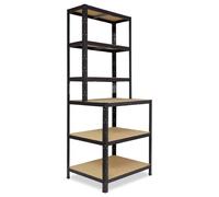 shelfplaza BLACK 190x90x60 cm Étagère rangement établi en noir avec 6 étagères et une capacité de charge de 145 kg par étagère