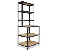 shelfplaza BLACK 190x90x60 cm Étagère rangement établi en noir avec 6 étagères et une capacité de charge de 145 kg par étagère