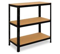 shelfplaza BLACK 90x100x23 cm Étagère charges lourde en noir avec 3 étagères et une capacité de charge de 175 kg par étagère