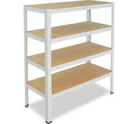 shelfplaza HOME 100x70x40 cm Étagère charges lourde en blanc avec 4 étagères et une capacité de charge de 175 kg par étagère