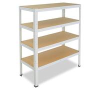 shelfplaza HOME 100x75x50 cm Étagère charges lourde en blanc avec 4 étagères et une capacité de charge de 175 kg par étagère