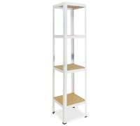 shelfplaza HOME 155x30x30 cm Étagère charges lourde en blanc avec 4 étagères et une capacité de charge de 175 kg par étagère