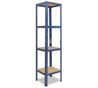 shelfplaza HOME 155x30x30 cm Étagère charges lourde en bleu avec 4 étagères et une capacité de charge de 175 kg par étagère