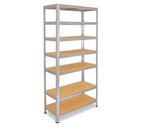shelfplaza HOME 155x50x40 cm Étagère charges lourde en galvanisé avec 7 étagères et une capacité de charge de 125 kg par étagère
