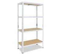 shelfplaza HOME 155x90x30 cm Étagère charges lourde en blanc avec 4 étagères et une capacité de charge de 175 kg par étagère