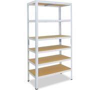 shelfplaza HOME 180x110x45 cm Étagère charges lourde en blanc avec 6 étagères et une capacité de charge de 145 kg par étagère