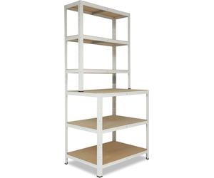 shelfplaza HOME 190x100x60 cm Étagère rangement établi en blanc avec 6 étagères et une capacité de charge de 145 kg par étagère