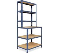 shelfplaza HOME 190x100x60 cm Étagère rangement établi en bleu avec 6 étagères et une capacité de charge de 145 kg par étagère