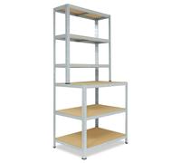 shelfplaza HOME 190x100x60 cm Étagère rangement établi en galvanisé avec 6 étagères et une capacité de charge de 145 kg par étagère