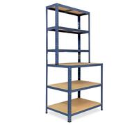 shelfplaza HOME 190x90x60 cm Étagère rangement établi en bleu avec 6 étagères et une capacité de charge de 145 kg par étagère