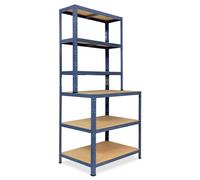 shelfplaza HOME 190x90x60 cm Étagère rangement établi en bleu avec 6 étagères et une capacité de charge de 145 kg par étagère