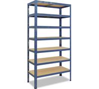 shelfplaza HOME 200x100x23 cm Étagère charges lourde en bleu avec 7 étagères et une capacité de charge de 125 kg par étagère