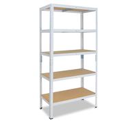 shelfplaza HOME 200x45x30 cm Étagère charges lourde en blanc avec 5 étagères et une capacité de charge de 175 kg par étagère