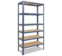 shelfplaza HOME 200x45x30 cm Étagère charges lourde en bleu avec 6 étagères et une capacité de charge de 145 kg par étagère