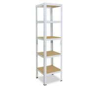 shelfplaza HOME 200x50x50 cm Étagère charges lourde en blanc avec 5 étagères et une capacité de charge de 175 kg par étagère