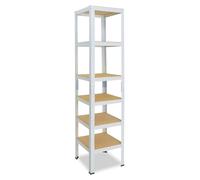 shelfplaza HOME 200x50x50 cm Étagère charges lourde en blanc avec 6 étagères et une capacité de charge de 145 kg par étagère