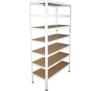 shelfplaza HOME 200x50x50 cm Étagère charges lourde en blanc avec 7 étagères et une capacité de charge de 125 kg par étagère