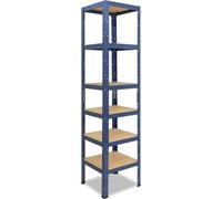 shelfplaza HOME 200x50x50 cm Étagère charges lourde en bleu avec 6 étagères et une capacité de charge de 145 kg par étagère
