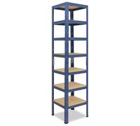 shelfplaza HOME 200x50x50 cm Étagère charges lourde en bleu avec 7 étagères et une capacité de charge de 125 kg par étagère