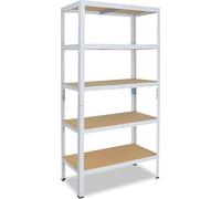 shelfplaza HOME 200x70x30 cm Étagère charges lourde en blanc avec 5 étagères et une capacité de charge de 175 kg par étagère