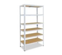 shelfplaza HOME 230x30x45 cm Étagère charges lourde en blanc avec 6 étagères et une capacité de charge de 145 kg par étagère