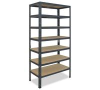 shelfplaza HOME 230x75x30 cm Étagère charges lourde en anthracite avec 7 étagères et une capacité de charge de 125 kg par étagère