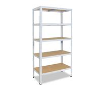 shelfplaza HOME 230x75x30 cm Étagère charges lourde en blanc avec 5 étagères et une capacité de charge de 175 kg par étagère