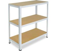 shelfplaza HOME 90x50x30 cm Étagère charges lourde en blanc avec 3 étagères et une capacité de charge de 175 kg par étagère