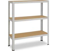 shelfplaza OFFICE 100x120x30 cm Étagère charges lourde en gris clair avec 3 étagères et une capacité de charge de 175 kg par étagère