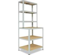 shelfplaza OFFICE 190x80x60 cm Étagère rangement établi en gris clair avec 6 étagères et une capacité de charge de 145 kg par étagère