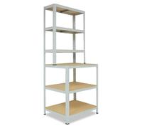 shelfplaza OFFICE 190x90x60 cm Étagère rangement établi en gris clair avec 6 étagères et une capacité de charge de 145 kg par étagère