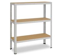 shelfplaza OFFICE 90x90x60 cm Étagère charges lourde en gris clair avec 3 étagères et une capacité de charge de 175 kg par étagère