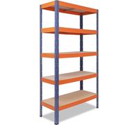 shelfplaza PRO 180x90x50 cm Étagère charges lourde en bleu-orange avec 5 étagères et une capacité de charge de 200 kg par étagère