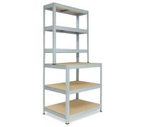 shelfplaza PRO 190x80x60 cm Étagère rangement établi en galvanisé avec 6 étagères et une capacité de charge de 166 kg par étagère