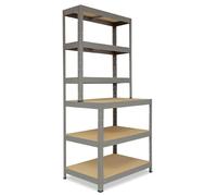 shelfplaza PRO 190x80x60 cm Étagère rangement établi en gris avec 6 étagères et une capacité de charge de 166 kg par étagère