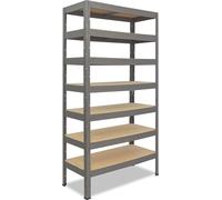 shelfplaza PRO 200x75x50 cm Étagère charges lourde en gris avec 7 étagères et une capacité de charge de 142 kg par étagère