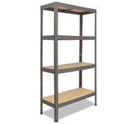 shelfplaza PRO 230x100x50 cm Étagère charges lourde en gris avec 4 étagères et une capacité de charge de 200 kg par étagère
