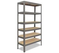 shelfplaza PRO 230x100x50 cm Étagère charges lourde en gris avec 6 étagères et une capacité de charge de 166 kg par étagère