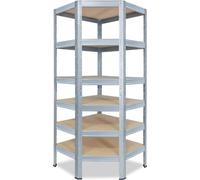 shelfplaza PRO 230x60x30 cm Étagère d'angle en galvanisé avec 6 étagères et une capacité de charge de 166 kg par étagère