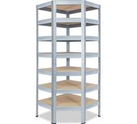 shelfplaza PRO 230x60x30 cm Étagère d'angle en galvanisé avec 7 étagères et une capacité de charge de 142 kg par étagère