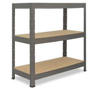 shelfplaza PRO 90x100x45 cm Étagère charges lourde en gris avec 3 étagères et une capacité de charge de 200 kg par étagère