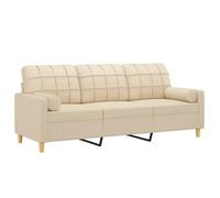 SHELL© SOFA-Canapé salon - 3 places - (par siège) : 110 kg - oreillers - décoratifs - crème 180 cm tissu C4179