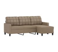 SHELL© SOFA-Canapé salon - 3 places - (par siège) : 110 kg - repose-pieds - Cappuccino 180cm Similicuir C4382