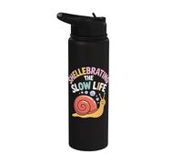 Shellebrating The Slow Life Snail Chill Vibes Stainless Steel Insulated Water Bottle