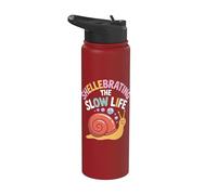 Shellebrating The Slow Life Snail Chill Vibes Stainless Steel Insulated Water Bottle